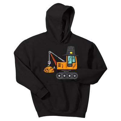 Pilgrim Crane Turkey Thanksgiving Truck Kids Hoodie