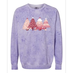 Pink Christmas Tree Holiday Colorblast Crewneck Sweatshirt