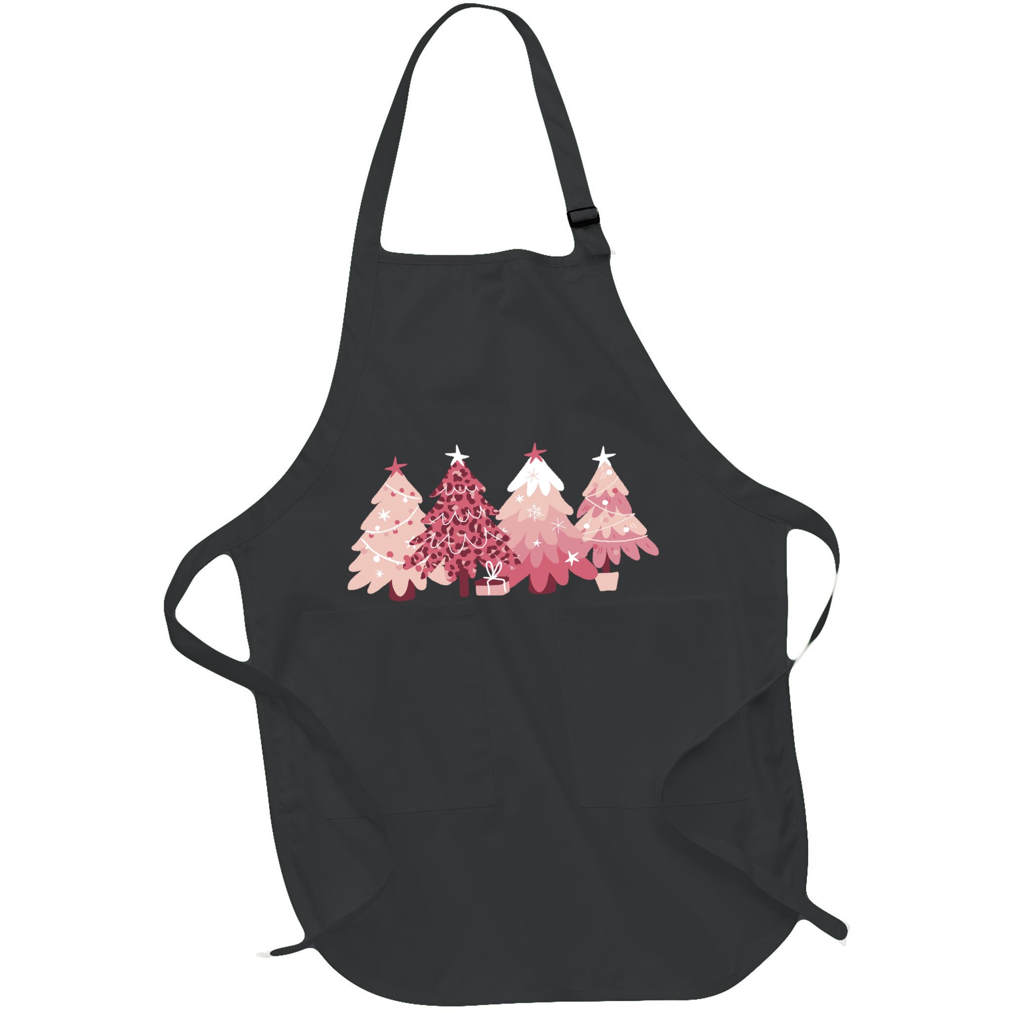 Pink Christmas Tree Holiday Apron