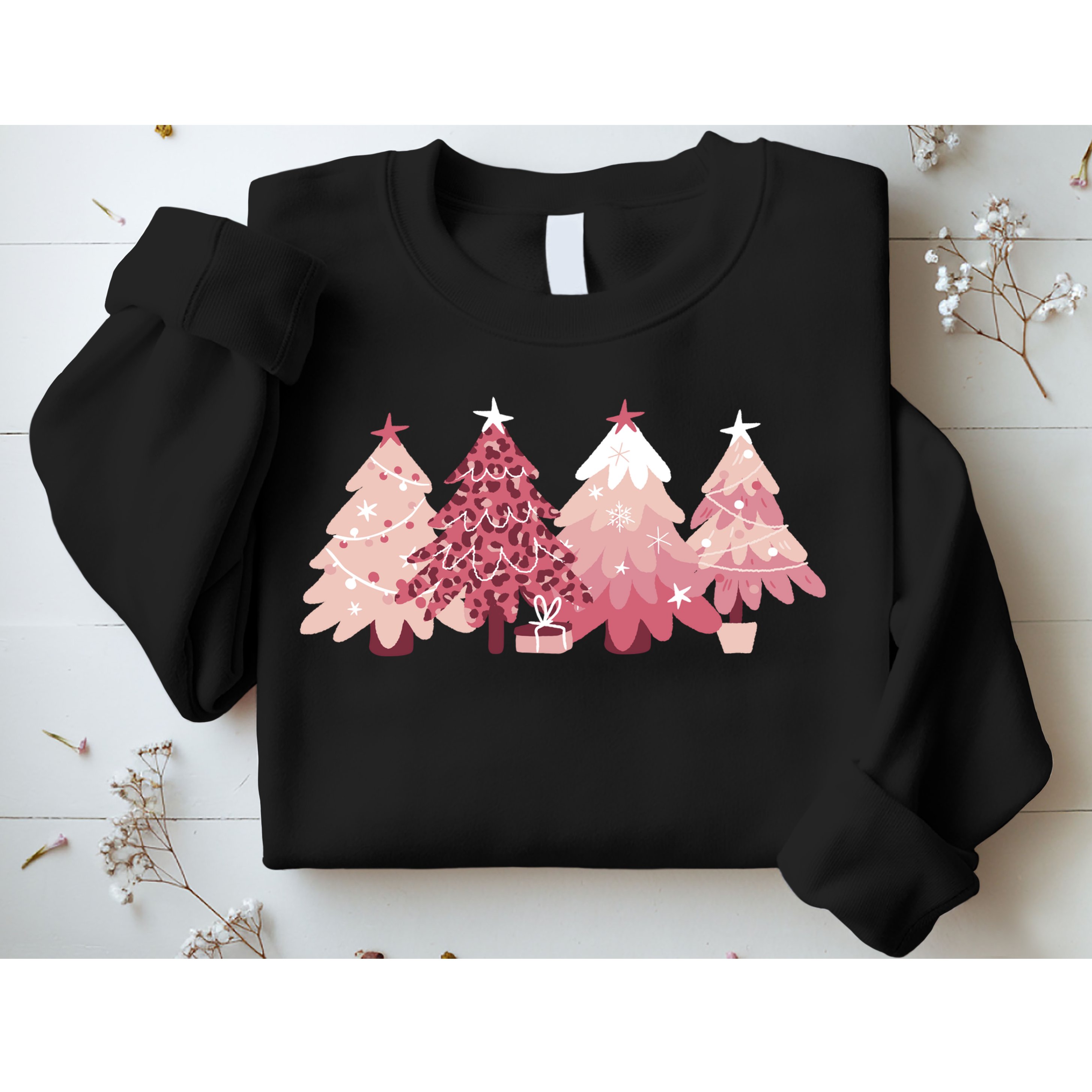 Pink Christmas Tree Holiday Sweatshirt