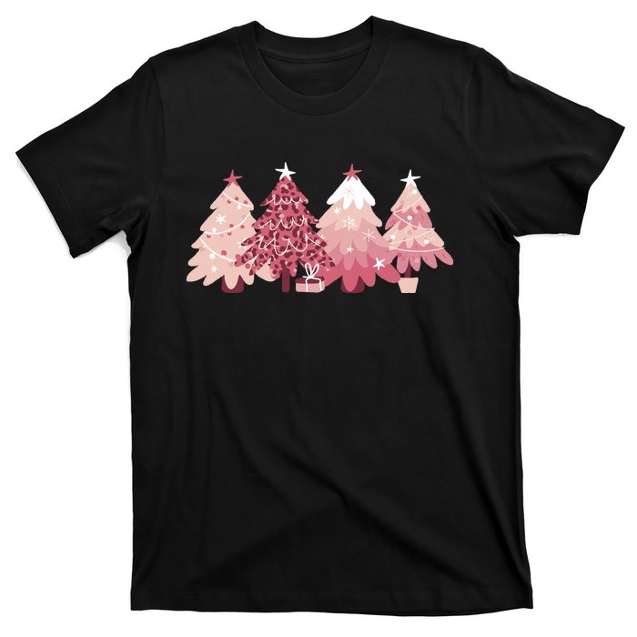 Pink Christmas Tree Holiday T-Shirt