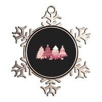 Pink Christmas Tree Holiday Metallic Star Ornament