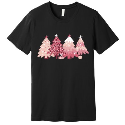 Pink Christmas Tree Holiday Premium T-Shirt