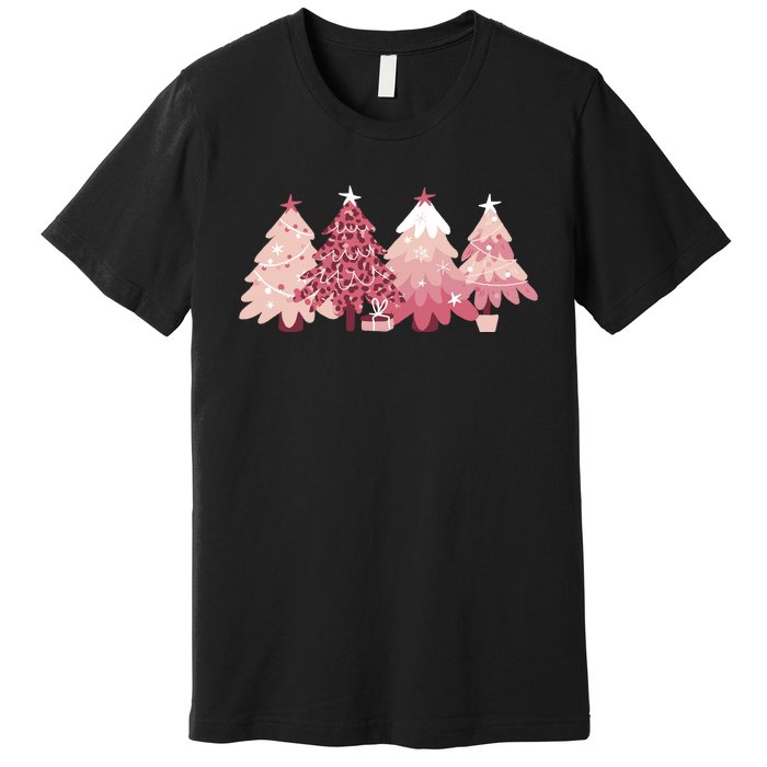 Pink Christmas Tree Holiday Premium T-Shirt