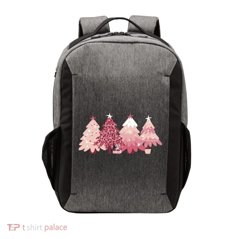 Pink Christmas Tree Holiday Vector Backpack