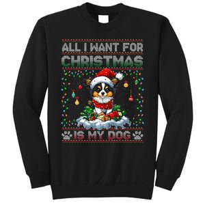 Papillon Christmas Tree Lights Decorations Dog Lover Xmas Long Sleeve Sweatshirt