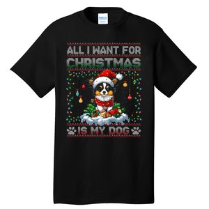 Papillon Christmas Tree Lights Decorations Dog Lover Xmas Long Sleeve Tall T-Shirt