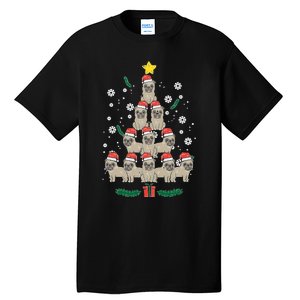 Pug Christmas Tree Dog Xmas Pjs Pajamas S Sweatshirt Tall T-Shirt