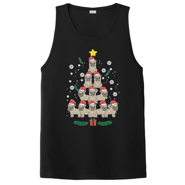 Pug Christmas Tree Dog Xmas Pjs Pajamas S Sweatshirt PosiCharge Competitor Tank