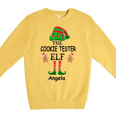 Personalized Cookie Tester Elf Family Matching Charismas Custom Name Premium Crewneck Sweatshirt