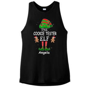 Personalized Cookie Tester Elf Family Matching Charismas Custom Name Ladies PosiCharge Tri-Blend Wicking Tank