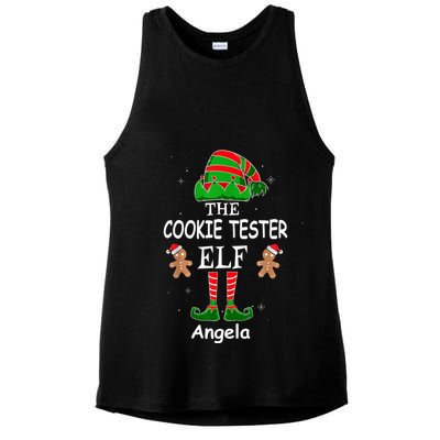 Personalized Cookie Tester Elf Family Matching Charismas Custom Name Ladies PosiCharge Tri-Blend Wicking Tank