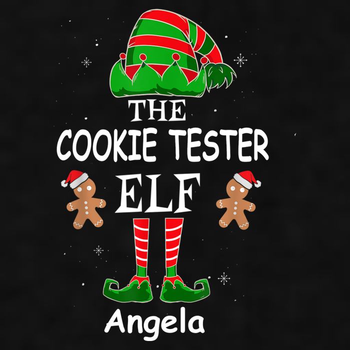 Personalized Cookie Tester Elf Family Matching Charismas Custom Name Ladies PosiCharge Tri-Blend Wicking Tank