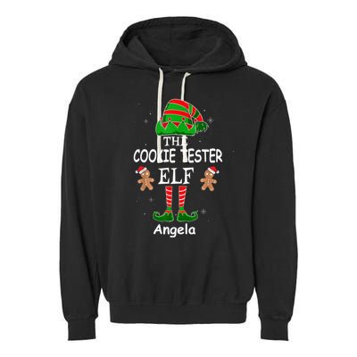 Personalized Cookie Tester Elf Family Matching Charismas Custom Name Garment-Dyed Fleece Hoodie