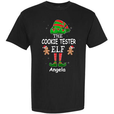Personalized Cookie Tester Elf Family Matching Charismas Custom Name Garment-Dyed Heavyweight T-Shirt