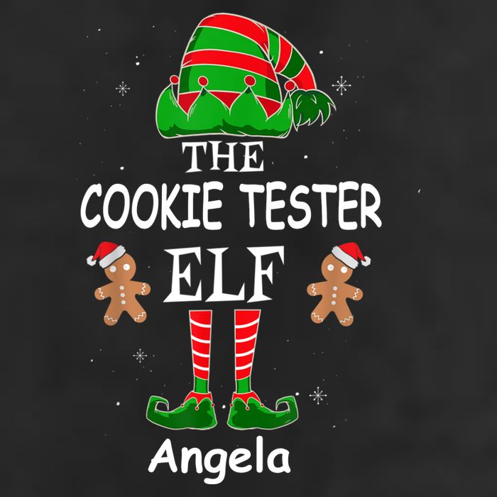 Personalized Cookie Tester Elf Family Matching Charismas Custom Name 7 Panel Mesh Trucker Snapback Hat