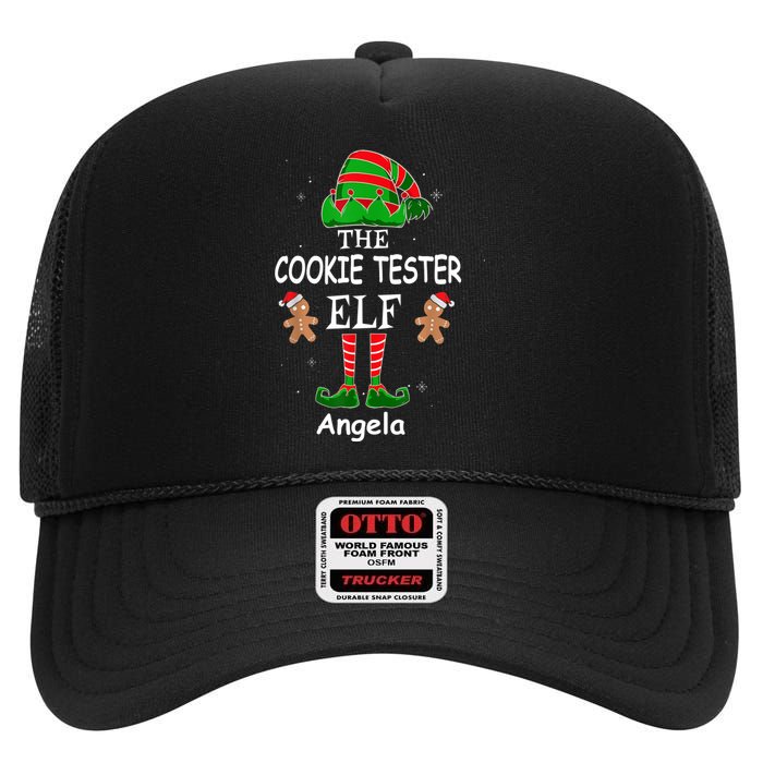 Personalized Cookie Tester Elf Family Matching Charismas Custom Name High Crown Mesh Back Trucker Hat