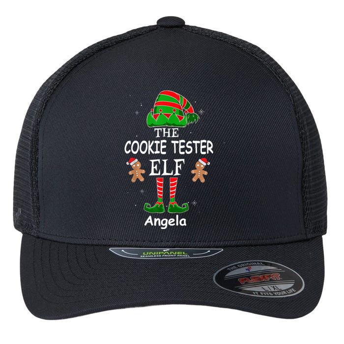 Personalized Cookie Tester Elf Family Matching Charismas Custom Name Flexfit Unipanel Trucker Cap