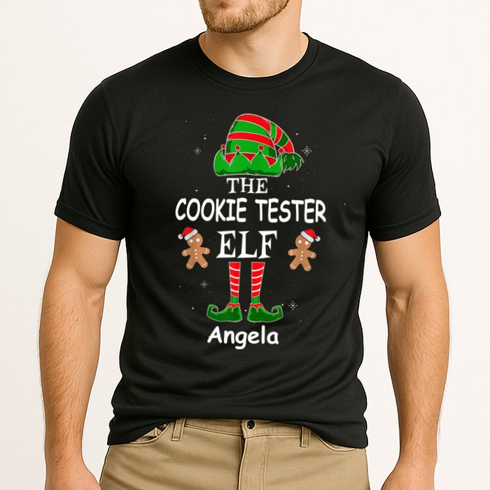 Personalized Cookie Tester Elf Family Matching Charismas Custom Name Performance Shirt