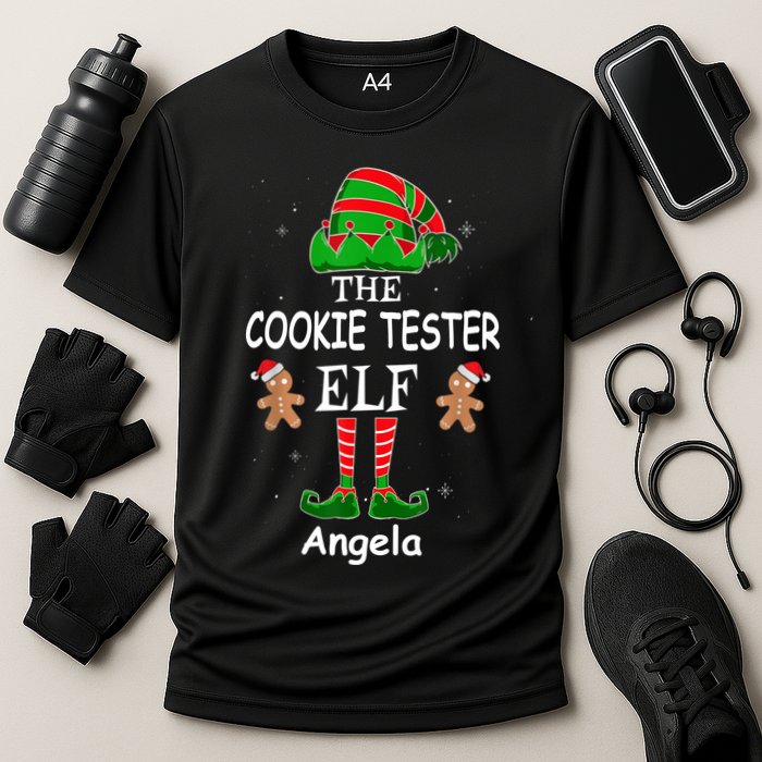Personalized Cookie Tester Elf Family Matching Charismas Custom Name Performance Shirt