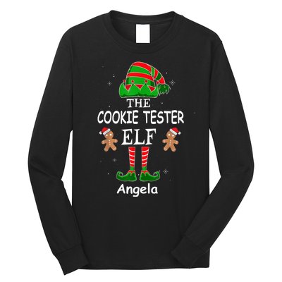 Personalized Cookie Tester Elf Family Matching Charismas Custom Name Long Sleeve Shirt