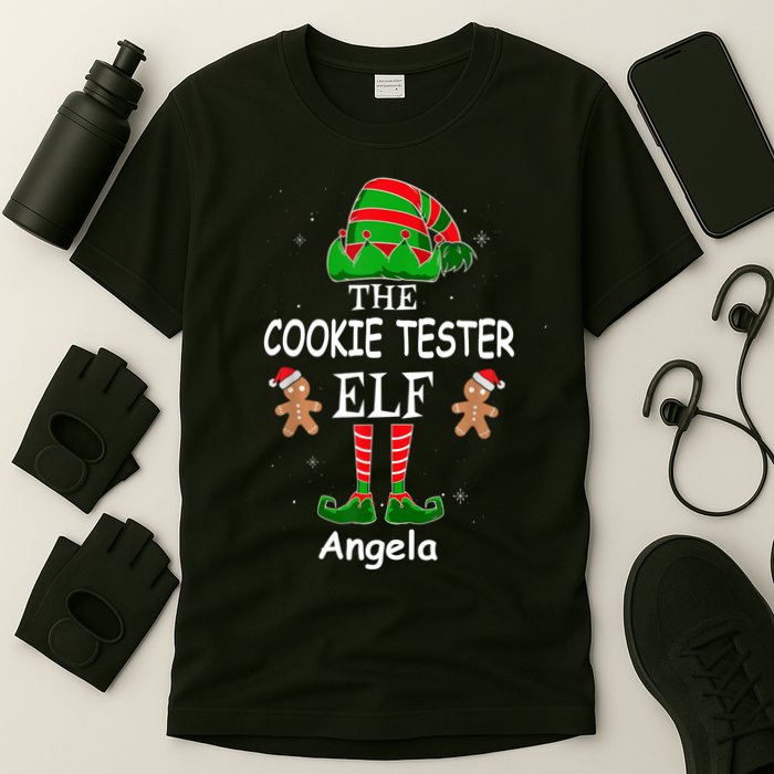 Personalized Cookie Tester Elf Family Matching Charismas Custom Name T-Shirt