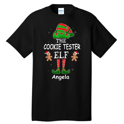 Personalized Cookie Tester Elf Family Matching Charismas Custom Name Tall T-Shirt