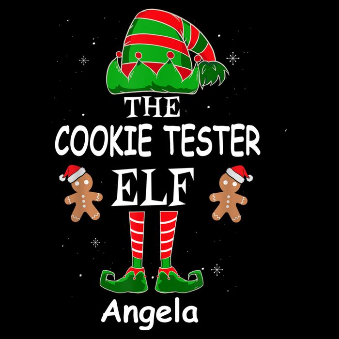 Personalized Cookie Tester Elf Family Matching Charismas Custom Name Button