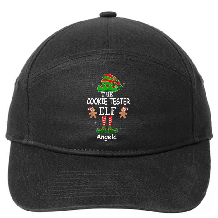 Personalized Cookie Tester Elf Family Matching Charismas Custom Name 7-Panel Snapback Hat