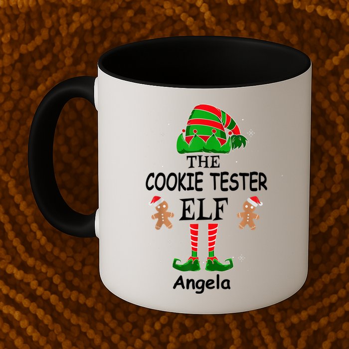 Personalized Cookie Tester Elf Family Matching Charismas Custom Name Mug