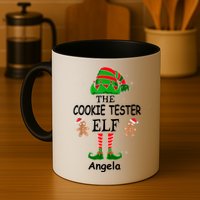 Personalized Cookie Tester Elf Family Matching Charismas Custom Name Mug