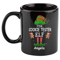 Personalized Cookie Tester Elf Family Matching Charismas Custom Name 11oz C Handle Ceramic Mug