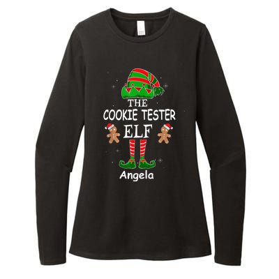 Personalized Cookie Tester Elf Family Matching Charismas Custom Name Womens CVC Long Sleeve Shirt