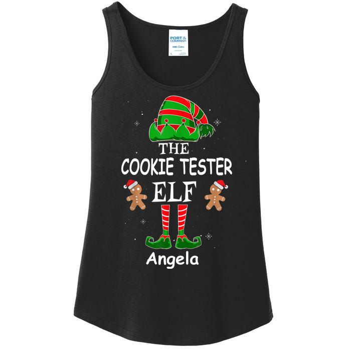 Personalized Cookie Tester Elf Family Matching Charismas Custom Name Ladies Essential Tank