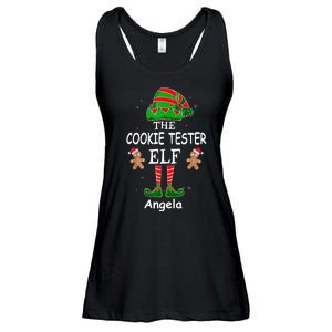 Personalized Cookie Tester Elf Family Matching Charismas Custom Name Ladies Essential Flowy Tank