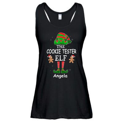 Personalized Cookie Tester Elf Family Matching Charismas Custom Name Ladies Essential Flowy Tank