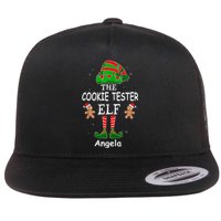 Personalized Cookie Tester Elf Family Matching Charismas Custom Name Flat Bill Trucker Hat