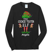 Personalized Cookie Tester Elf Family Matching Charismas Custom Name Tall Long Sleeve T-Shirt