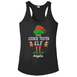 Personalized Cookie Tester Elf Family Matching Charismas Custom Name Ladies PosiCharge Competitor Racerback Tank