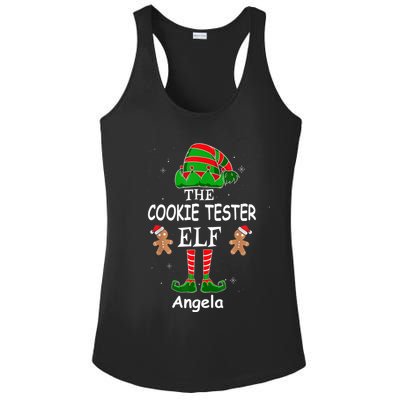 Personalized Cookie Tester Elf Family Matching Charismas Custom Name Ladies PosiCharge Competitor Racerback Tank