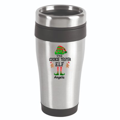 Personalized Cookie Tester Elf Family Matching Charismas Custom Name 16oz Travel Tumbler