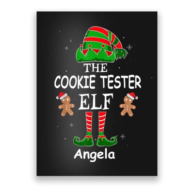 Personalized Cookie Tester Elf Family Matching Charismas Custom Name Poster