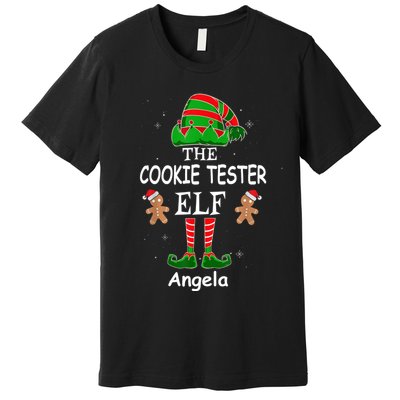 Personalized Cookie Tester Elf Family Matching Charismas Custom Name Premium T-Shirt