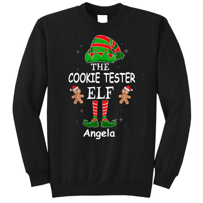 Personalized Cookie Tester Elf Family Matching Charismas Custom Name Tall Sweatshirt