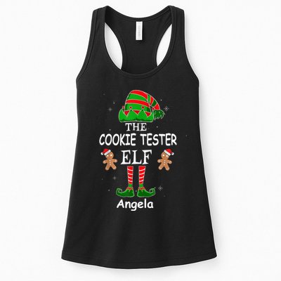 Personalized Cookie Tester Elf Family Matching Charismas Custom Name Womens Tank Top