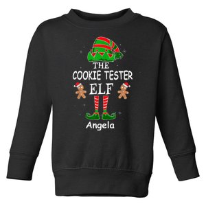 Personalized Cookie Tester Elf Family Matching Charismas Custom Name Toddler Sweatshirt