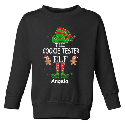 Personalized Cookie Tester Elf Family Matching Charismas Custom Name Toddler Sweatshirt