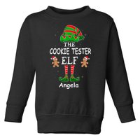 Personalized Cookie Tester Elf Family Matching Charismas Custom Name Toddler Sweatshirt