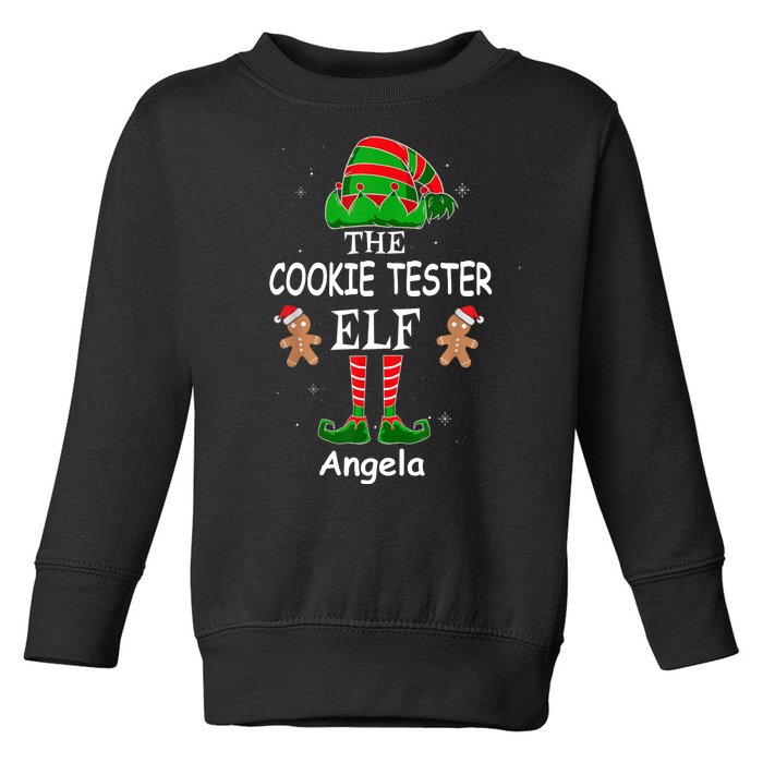 Personalized Cookie Tester Elf Family Matching Charismas Custom Name Toddler Sweatshirt