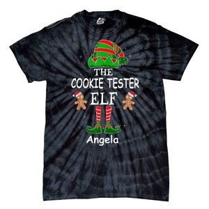 Personalized Cookie Tester Elf Family Matching Charismas Custom Name Tie-Dye T-Shirt